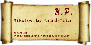 Mikolovits Patrícia névjegykártya